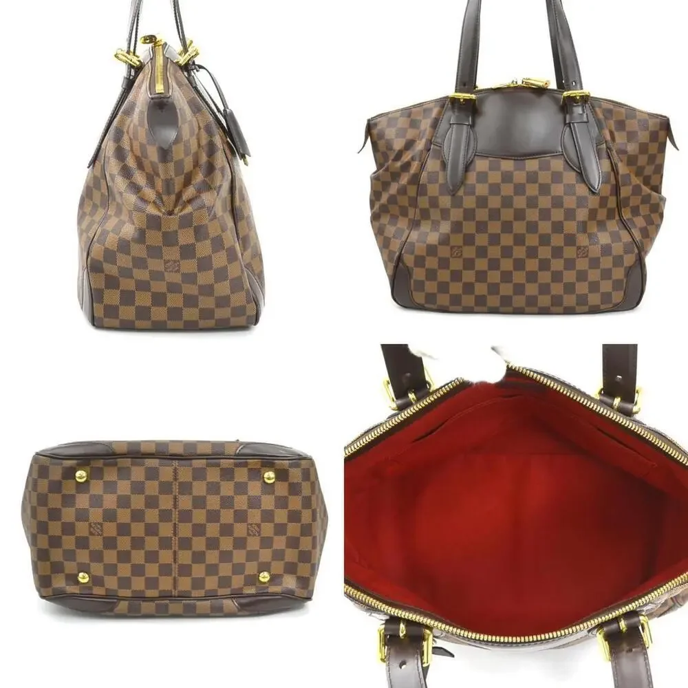 LOUIS VUITTON Authentic Brown Damier Leather Shoulder Bag